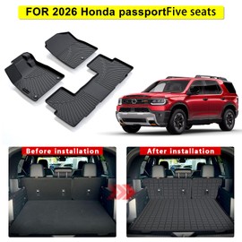 SANBAN-AXE All-Weather Floor Mats & Cargo Liner | Custom Fit for 2026 Honda Passport | TPE Material, Anti-Slip Protection Floor Mats ﻿