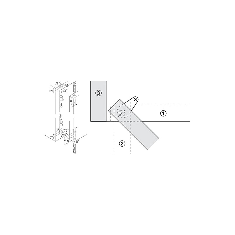 cyclingcolors 2x Tenon Tape Black Hinge Furniture Hinge Spring-Loaded Invisible