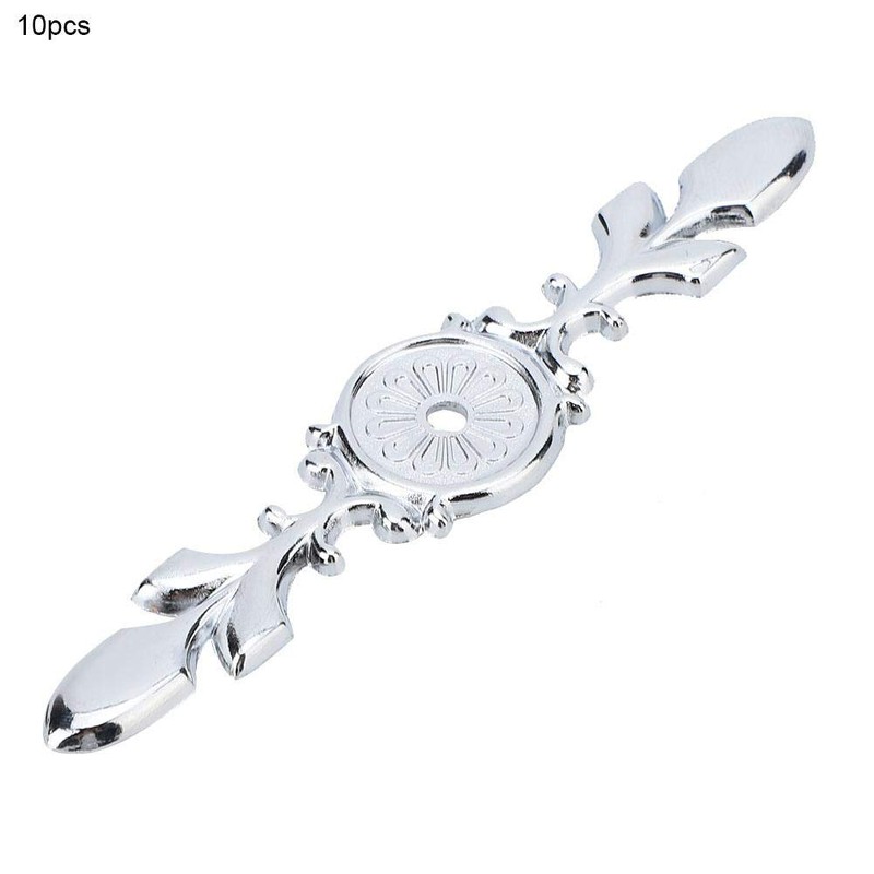 Zerone 10pcs Zinc Alloy Cabinet Handle Back Plate Retro Style
