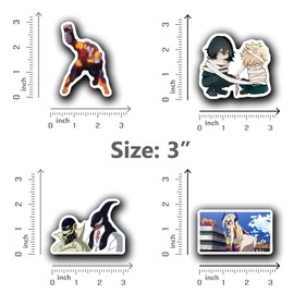 MHA Enji Todoroki Endeavor Gang Orca Shota Aizawa Pack 4Pcs MHA Sticker for Water Bottles, Phone, Laptop, Skateboard, Car