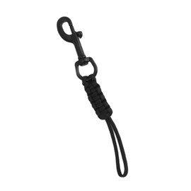 Changor Diving Lanyard, Diving Anti-Lost Strap, Practical with Stainless Steel Clip for BCD Equipment (Black)