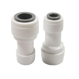 2Pack 3/8”x1/4” Push Fit Fittings Quick Connect Straight Connector with 1/4” RO Tube & 3/8” RO Tube for Water Filtration, Reverse Osmosis and Plumbing Systems