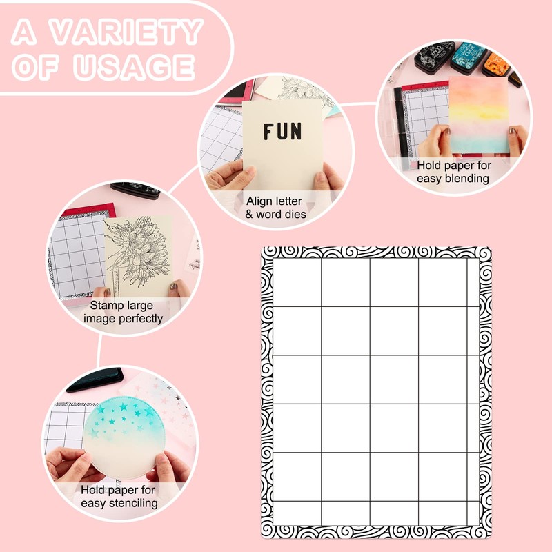 5 PCS Low Stick Mat Sticky Non-Slip Flexible Gridded Stamp