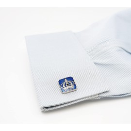 Jonwo Blue Square Royal Crown Crystal Cuff Links for Men Lady in Gift Box Unisex Metal Cufflinks for Business Wedding Anniversary