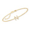Ross-Simons K - Diamond-Accented Initial Bracelet in 18kt Gold Over