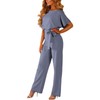 amropi Women's Short Sleeve O-Neck Elegant Long Jumpsuit Jumpsuit Trouser