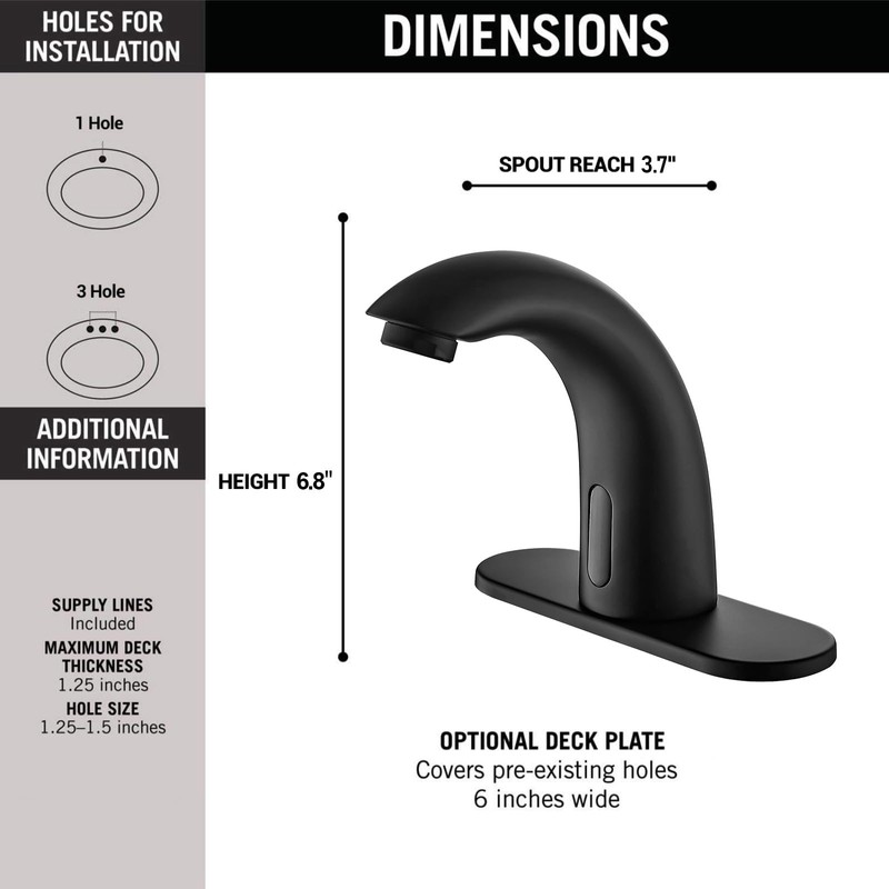 Yodel Faucet Touchless Bathroom Sink Faucet - Automatic Motion Sensor