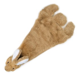 Best Pet Supplies 2-in-1 Stuffless Squeaky Dog Toys with Soft, Durable Fabric for Small, Medium, and Large Pets, No Stuffing for Indoor Play, Holds a Plastic Bottle - Hare, Medium