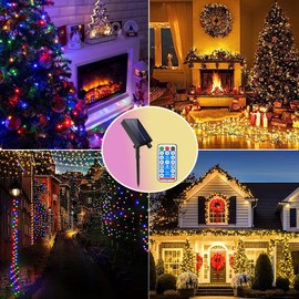MOLVCE Solar Lights, 10M (32.8ft), Solar Fairy Lights with 100LED, Waterproof Solar Lights Outdoor Garden with 8 Modes, Remote Control, Timer, for Christmas, Garden, Balcony, Warm White