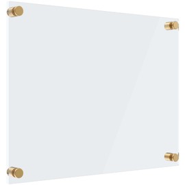 MaxGear Acrylic Dry Erase Board, 16''x12'' Wall Hanging White Board, Non-Magnetic Floating Dry Erase Board Frameless Whiteboard with Marker Holder, Markers and Eraser, for Office, School, Restaurant