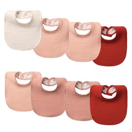 COOROBIN 8-Pack Cotton Baby Drool Bibs for Boys & Girls - Super Soft Absorbent Bandana Bibs for Teething, Adjustable Snap Closure for Newborn & Toddler (0-24 Months)