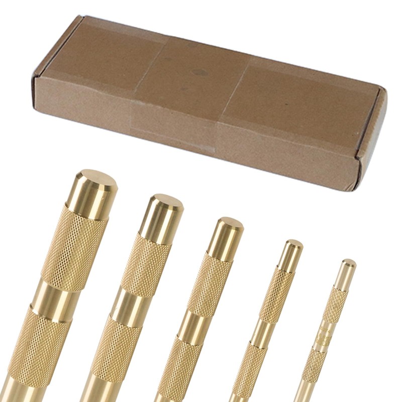 5-Piece Brass Punch Set, Removing Repair Tool, 1/4", 3/8", 1/2",