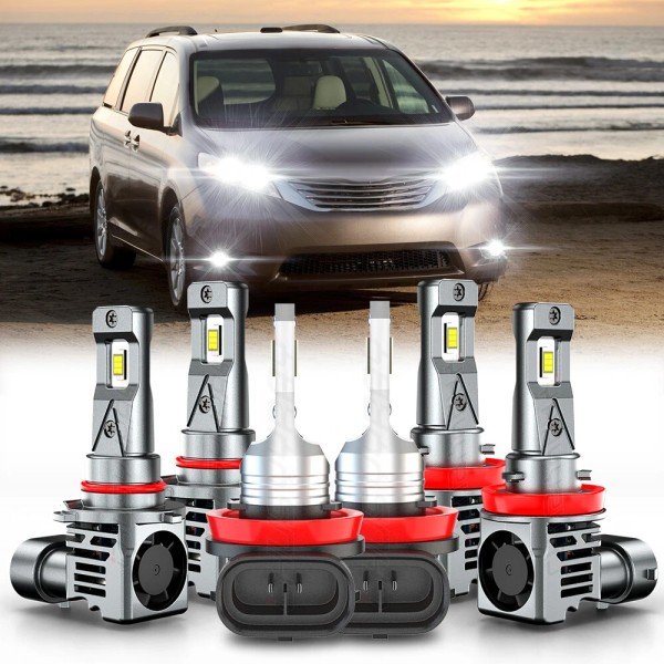 CHUSYYRAY For Toyota Sienna 2011-2018 6000K LED Headlight High Low