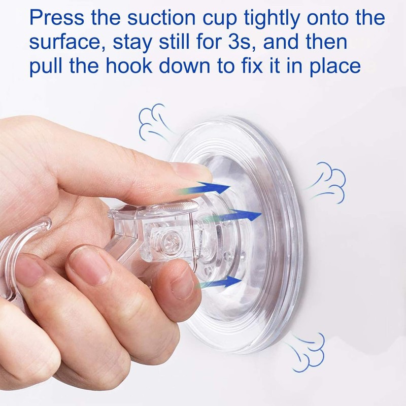COM4SPORT Suction Hooks, 4 Packs Powerful Push and Lock Vacuum