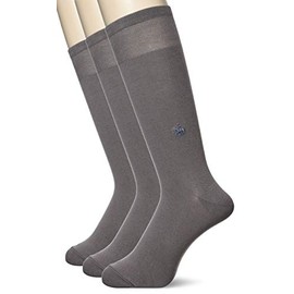 GUNZE Men's Business Socks, Cool Toe and Heel Reinforcement, Matching Color, 3 Pairs, gray