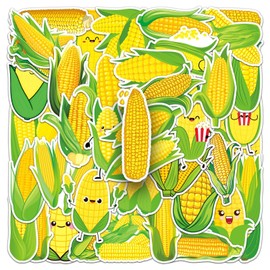 Corn Stickers 50 Pcs Waterproof Cute Vegetable Sticker for Water Bottle Laptop Scrapbooking Skateboard Luggage Bike Car Phone Computer,Vinyl Aesthetics Stickers for Teens Kids