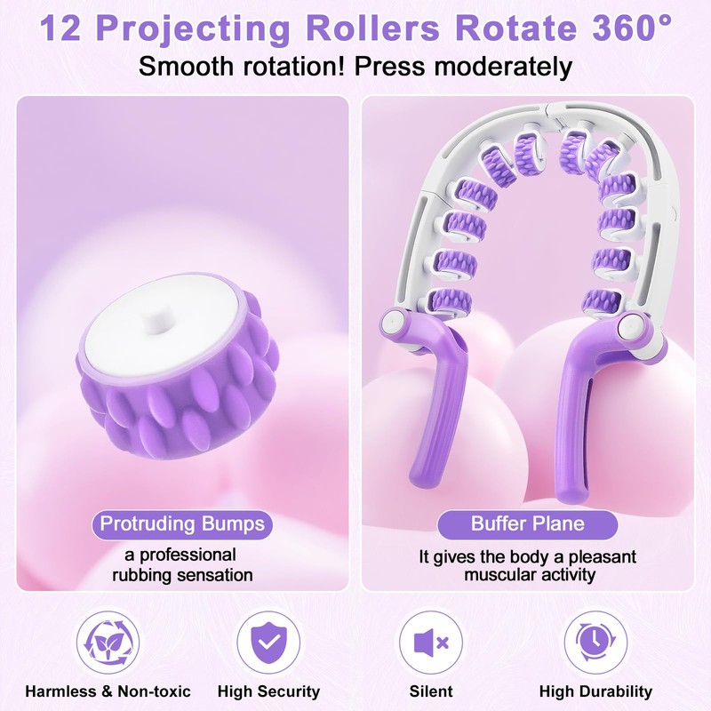 Cellulite MassagegeräT,360°Abdeckung Massagegerät Massageroller Roller,Lymphdrainage Gerät, Abnehmbarer Rollengriff,Cellulite Roller füR