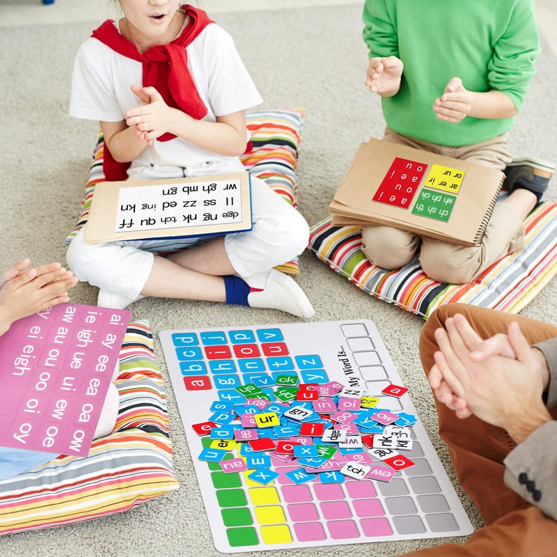 Phonics Magnetic Letter Tiles Set Spelling Reading Games Board Manipulative