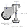 ABuff 2" Leveling Plate Caster Wheels with Adjustable Leveling Foot