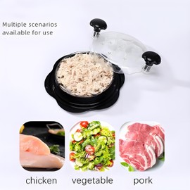 Chicken Shredder, Meat Shredder Tool, Meat Shredding Twister Tool, Home Use Shredding & Stripping Machine for Beef/Pork/Chicken/Salad, with Food-Grade Transparent Lid, Portable Effortless Kitchen