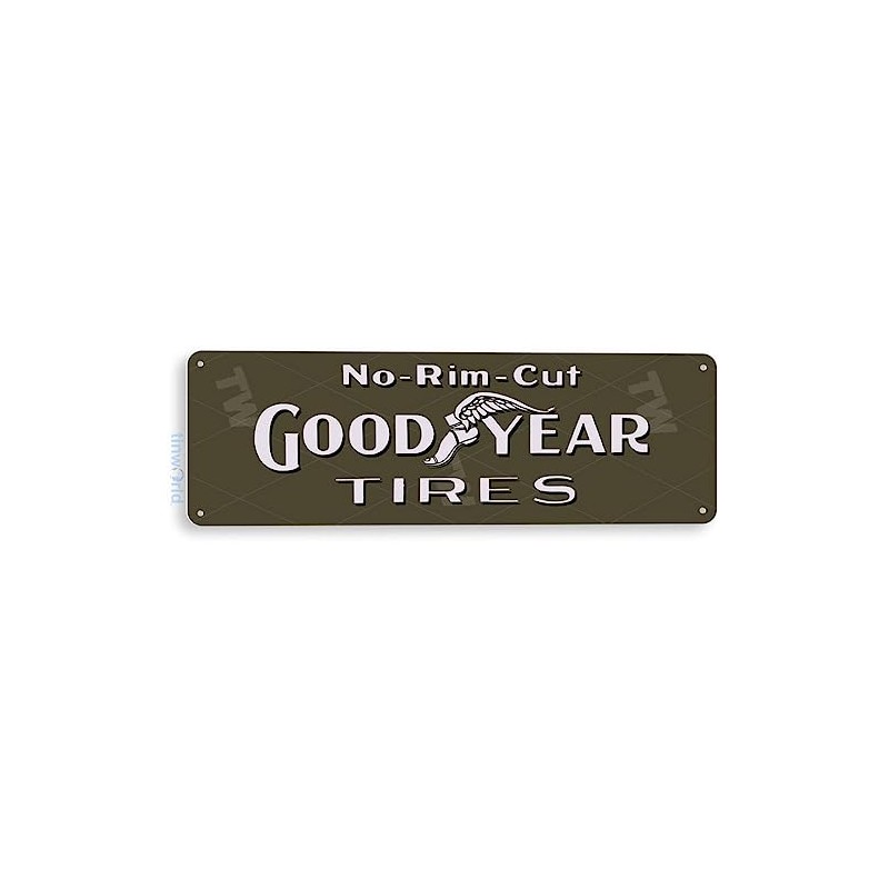 Tinworld Tin Sign: Goodyear Tires Rim Cut Garage Auto Shop