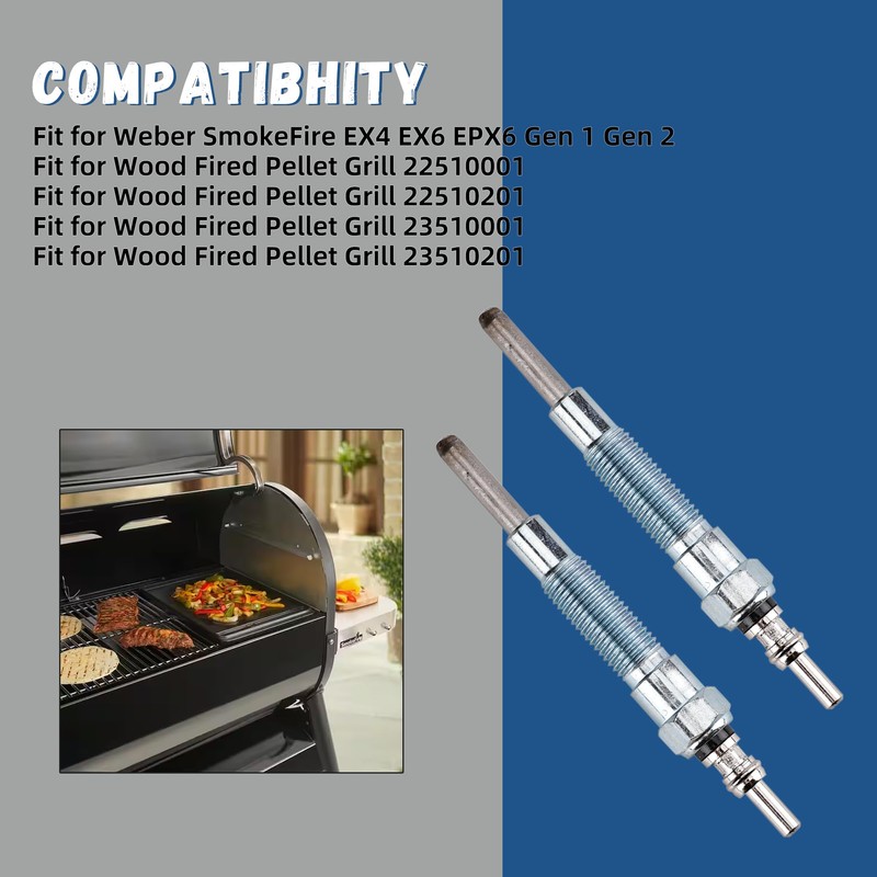 OTINUBEE 7009 Glow Plug 2Pcs Compatible with Weber SmokeFire EX4