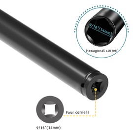 QoTang 2 PCS 9/16"(14mm) Power Nut Driver, Nut Runner Hollow Socket 7.9'' Length and 11.8'' Length, 1/2" Hex Shank, Long Bolt and Ductwork Power Nut Driver for Overhead Fastening Operations