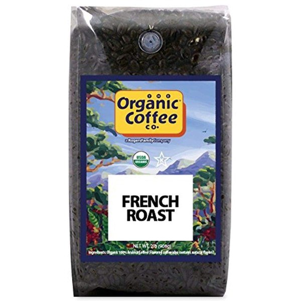 The Organic Coffee Co. Whole Bean Coffee - French Roast (2lb Bag), Dark Roast, USDA Organic