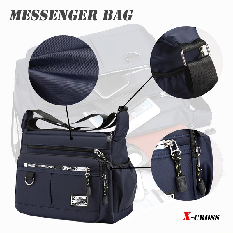 X-cross Messenger Bag, One Shoulder Bag, Cross-body Shoulder Bag, Lightweight,