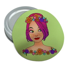 Classy Modern Day Hippie Flower Child Round Rubber Non-Slip Jar Gripper Lid Opener