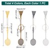 UNICRAFTALE 4 Key Chains, Key Ring, Charm, Badminton Racket, Alloy