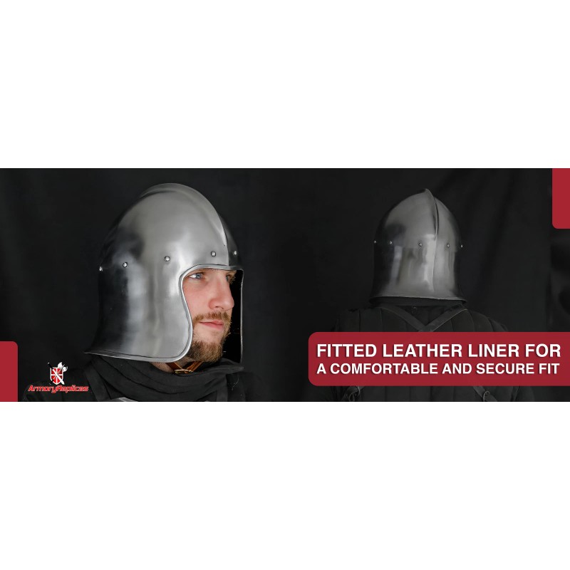 Armory Replicas Medieval Knights Templar Crusader Helmets Collection: Forged Carbon