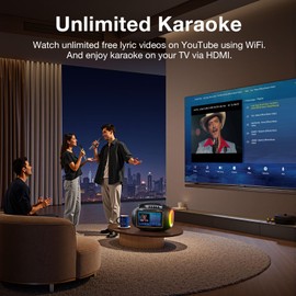 Smart Karaoke Machine for Adluts, Built-in 10.1" IPS Screen and Lyrics Display, Portable Karaoke Machine with Two Wireless Mics, Professional 140W Speaker for Home Karaoke