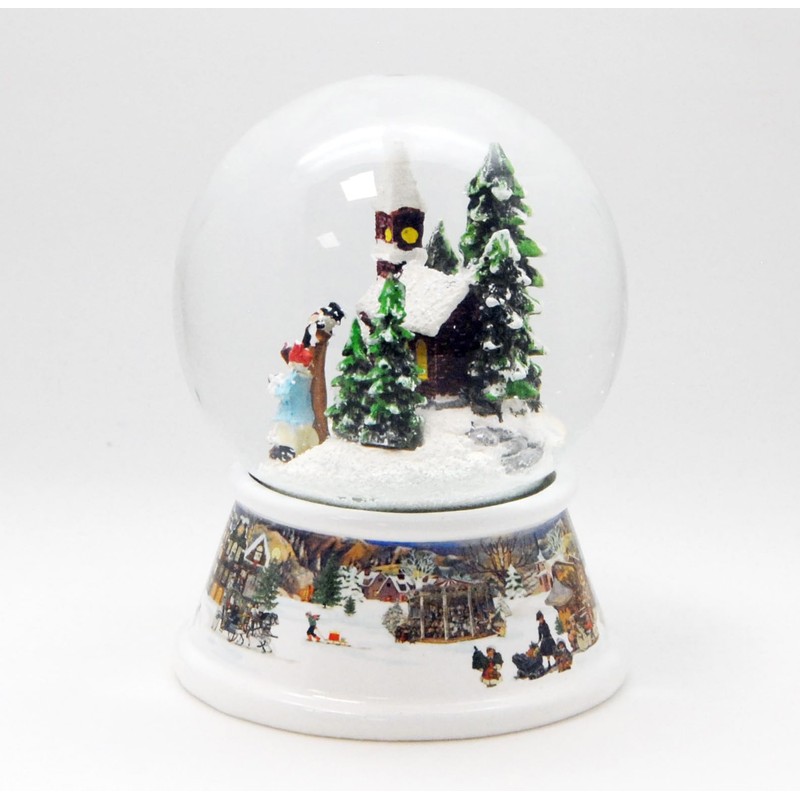 Nostalgie-Schneekugel Romantischer Winterspaziergang Spieluhr Winter Wonderland 10cm Durchmesser * 20224
