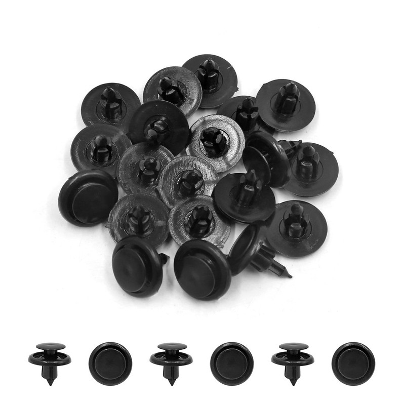 sourcing map 20Pcs 7mm Hole Car Black Plastic Mudguard Clip