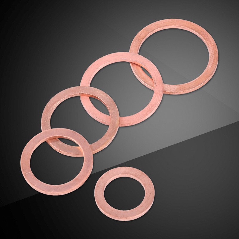 150pcs Metric 15 Sizes Copper Flat Washers Gaskets Assortment Set