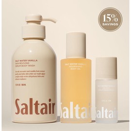Saltair Salt Water Vanilla Essentials Set - Vanilla, Sea Salt & Creamy Sandalwood:_With Skincare Deodorant