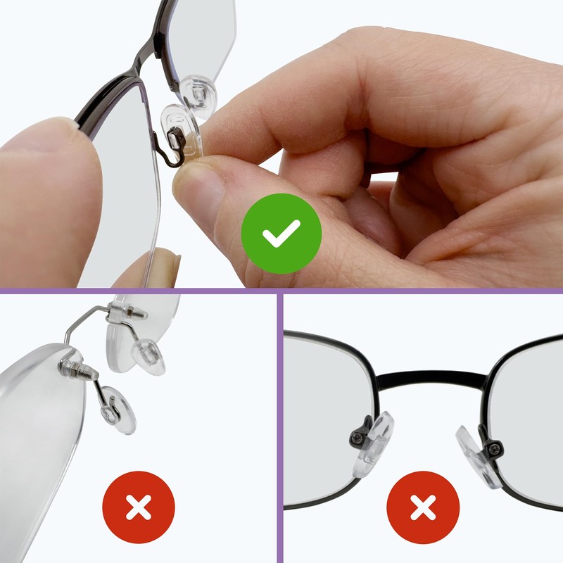 GMS Optical® Premium Grade Soft Silicone - D-Shape Push-in Nose