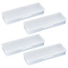 JIHUOO 4 Pcs Plastic Storage Personal Box for Nail Clear