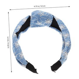 VICASKY Knotted Denim Headband for Women Wide Hollow Design Comfortable Hair Accessory for Fashion and Casual Wear