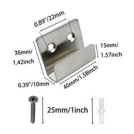 Runseaway 12 Pcs Stainless Steel Tile Display Hanger, Heavy Duty Wall Mounted Bracket Hooks for Ceramic Tiles, Mirrors, Picture Frames, Silver, 0.39" Inner Width
