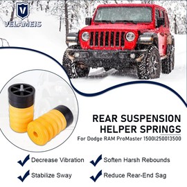 V VELAMEIS SSR-313-54 Rear Air Helper Springs kit/Rear Air Suspension Helper Springs System Left/Right Pair | For Ford Transit Springs For Dodge RAM ProMaster 1500|2500|3500, Yellow 2014-2023