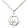 Bliss Sterling Silver Claddagh Irish Love Knot Medal Pendant Necklace