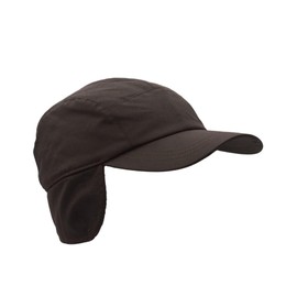 WALKER AND HAWKES - Wax Ellwood Baseball Cap w/Foldable Ear Flaps - Brown - Small (57cm)