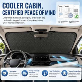 auvstar Parasol para Coche ZYD Plegable 145x83cm Plateado