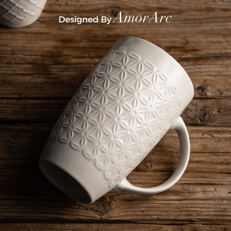 AmorArc Extra Large Coffee Mugs Set of 6, 20oz Ceramic