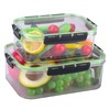 WakiHong 2 Pieces Rectangular Storage Jars with Lids Kitchen Meal