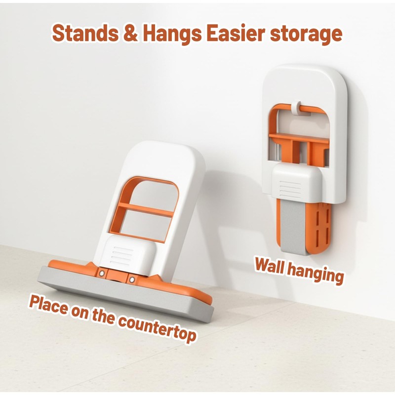 Mini Foldable Desktop Mop, Small Mop with 2 Handles and