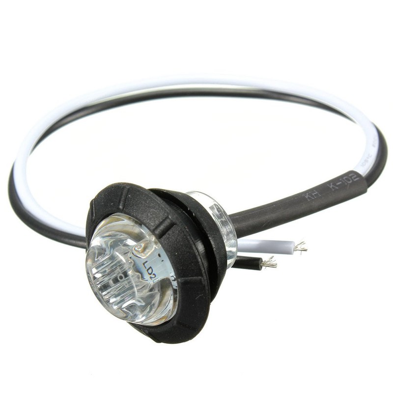 Ricoy 3/4" Round White LED Front Rear Side Marker Indicators