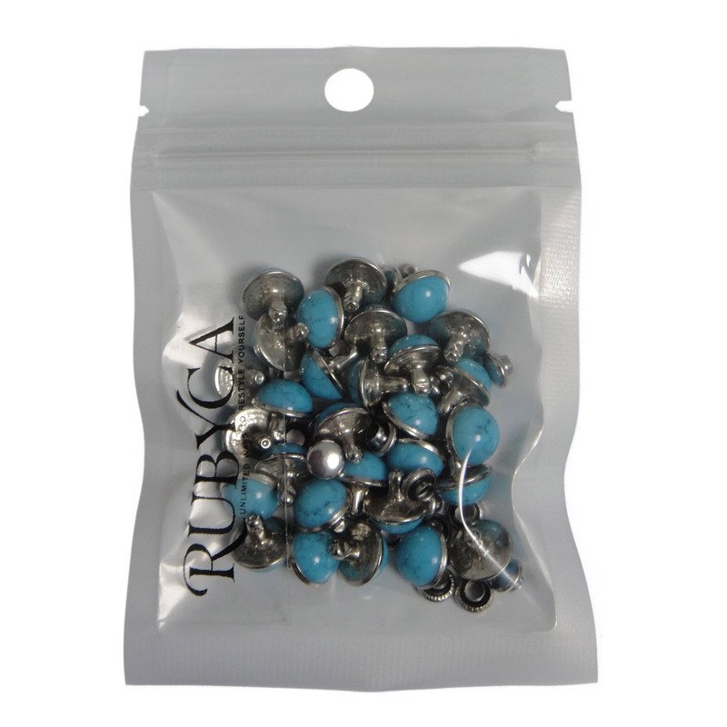 RUBYCA Blue Turquoise Rapid Rivets Studs DIY Leather-Craft for Bag